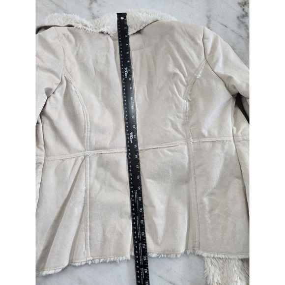 Rue 21 Cascade Scandanavian Style Boho Jacket Beige Faux Suede Juniors Large - Picture 11 of 13